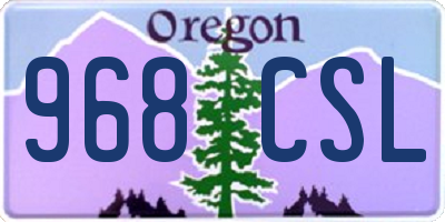 OR license plate 968CSL