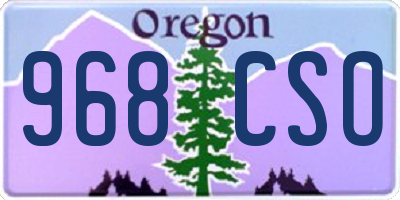 OR license plate 968CSO
