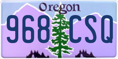 OR license plate 968CSQ