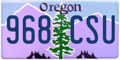 OR license plate 968CSU