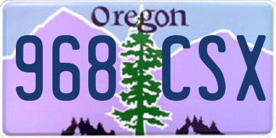 OR license plate 968CSX
