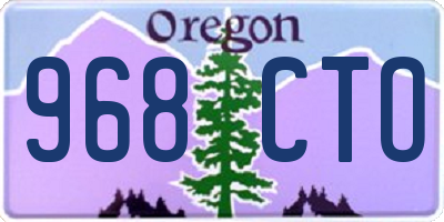 OR license plate 968CTO