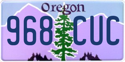 OR license plate 968CUC