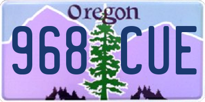 OR license plate 968CUE
