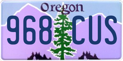 OR license plate 968CUS
