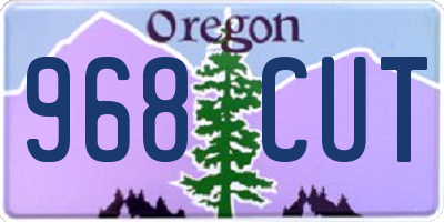 OR license plate 968CUT
