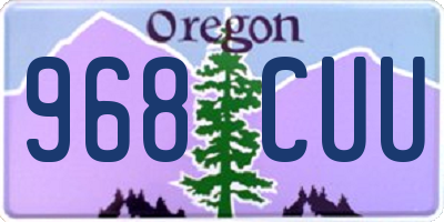 OR license plate 968CUU