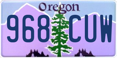 OR license plate 968CUW