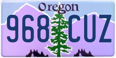 OR license plate 968CUZ