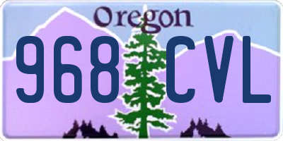 OR license plate 968CVL