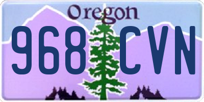 OR license plate 968CVN