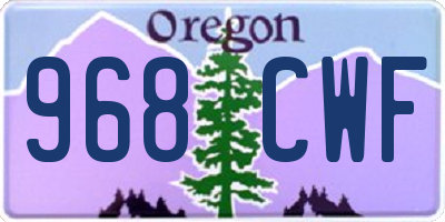 OR license plate 968CWF