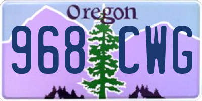 OR license plate 968CWG