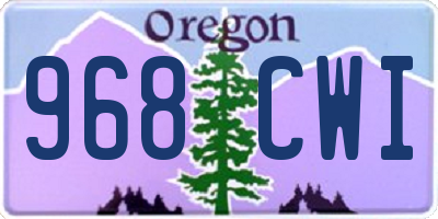 OR license plate 968CWI
