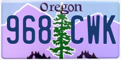 OR license plate 968CWK