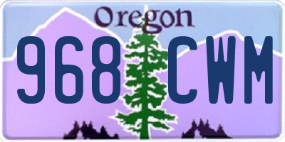 OR license plate 968CWM