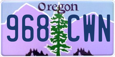OR license plate 968CWN