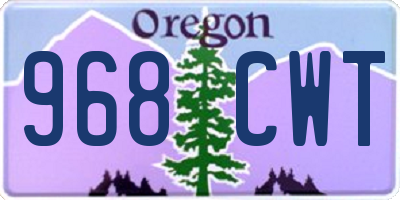 OR license plate 968CWT
