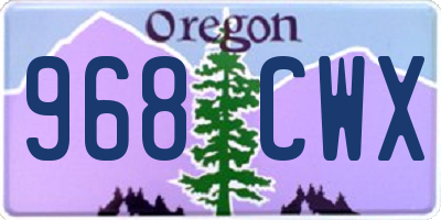 OR license plate 968CWX