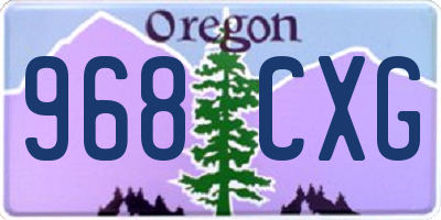 OR license plate 968CXG