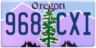 OR license plate 968CXI