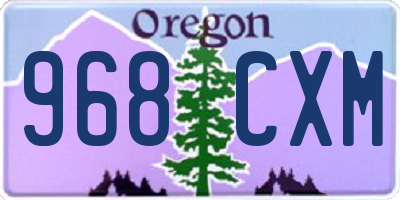 OR license plate 968CXM