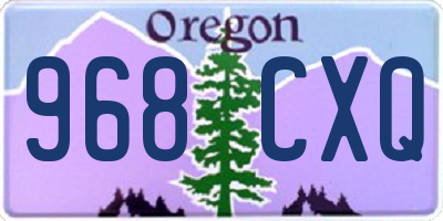 OR license plate 968CXQ