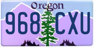 OR license plate 968CXU