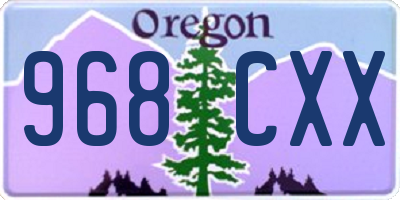 OR license plate 968CXX