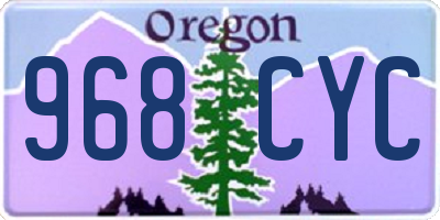 OR license plate 968CYC