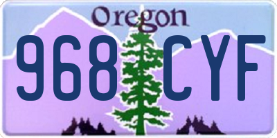OR license plate 968CYF