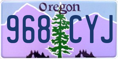 OR license plate 968CYJ