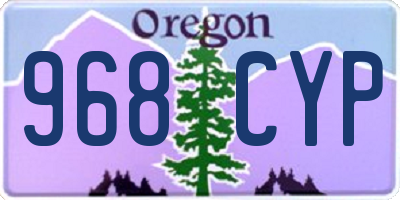 OR license plate 968CYP