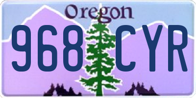 OR license plate 968CYR