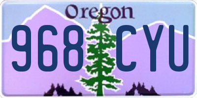 OR license plate 968CYU