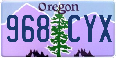 OR license plate 968CYX