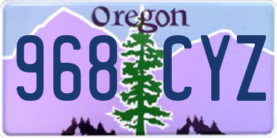 OR license plate 968CYZ