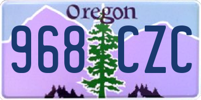 OR license plate 968CZC