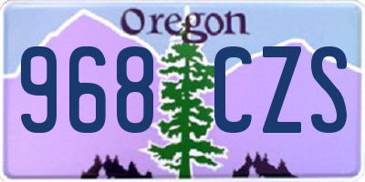 OR license plate 968CZS