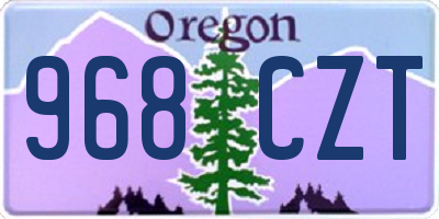 OR license plate 968CZT