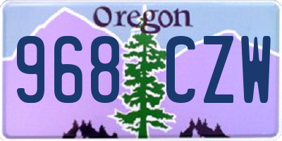 OR license plate 968CZW