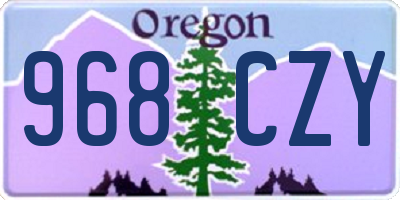 OR license plate 968CZY