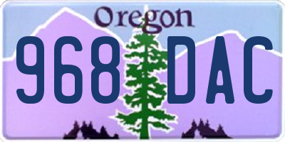 OR license plate 968DAC