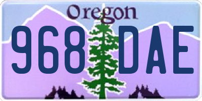 OR license plate 968DAE