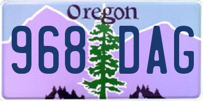 OR license plate 968DAG