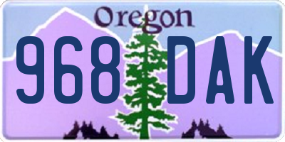 OR license plate 968DAK