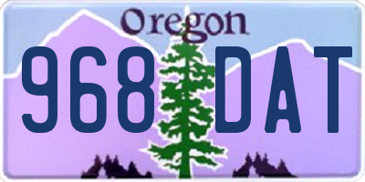 OR license plate 968DAT