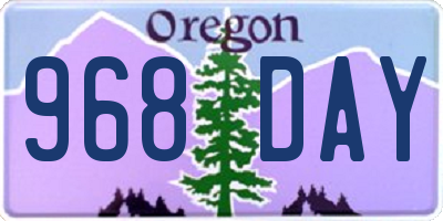 OR license plate 968DAY