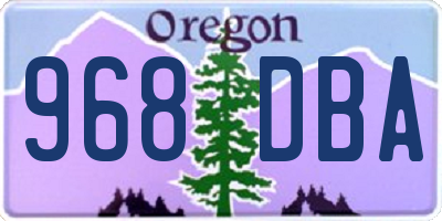 OR license plate 968DBA
