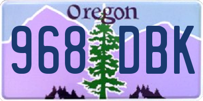 OR license plate 968DBK